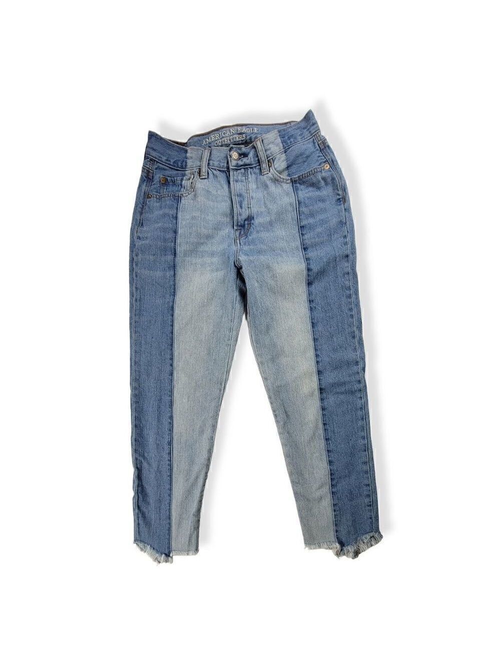 American Eagle Two tone Vintage High Rise Jeans Size 4